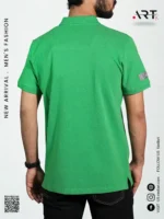 Green Half Sleeves Pique Polo Tee - Image 3