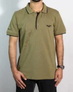 Olive Half Sleeves Pique Polo