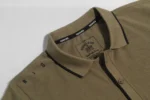 Olive Half Sleeves Pique Polo - Image 2